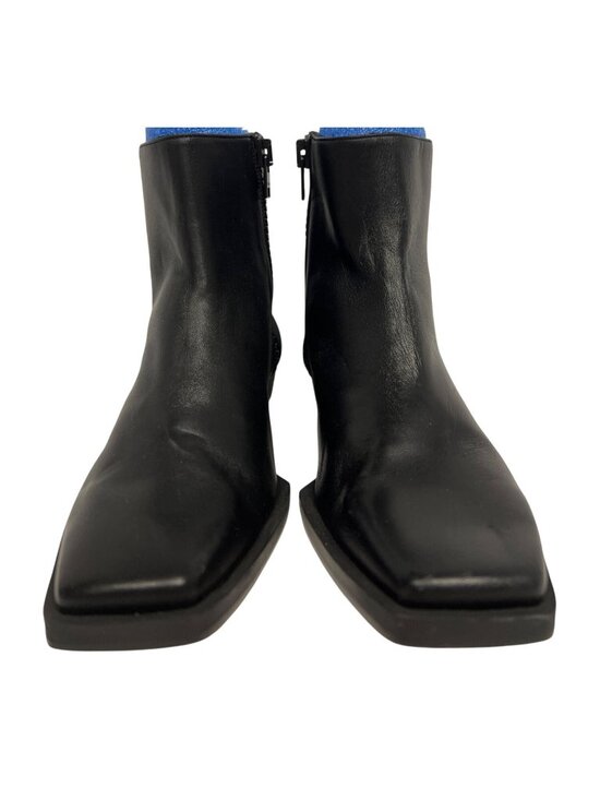 FRAME Le Maddox Leather Ankle Boots Women's Size EU 35 US 5 Black Square Toe - Picture 3 of 10